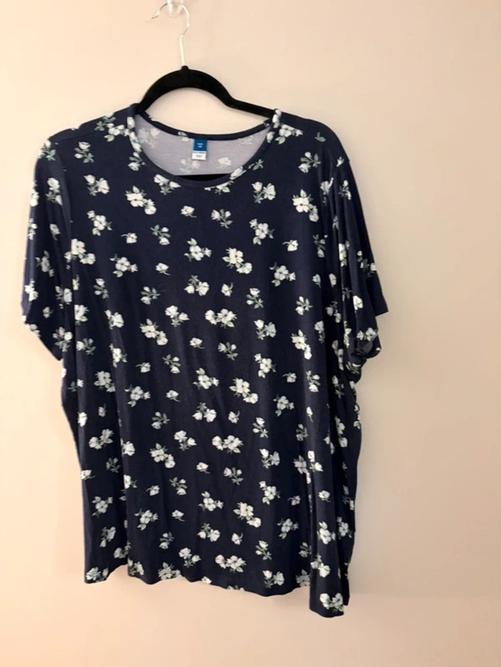 Old Navy Luxe, navy floral T-shirt